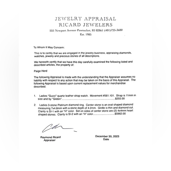 Vintage Estate Platinum 3-Stone Diamond Ring - Picture 8 of 8